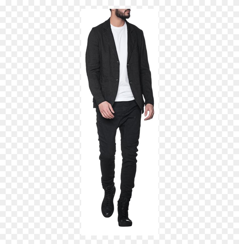 274x795 Hannes Roetherpinstripes Linen Black Linen Blazer Party Wear Coat Pant, Clothing, Apparel, Suit HD PNG Download