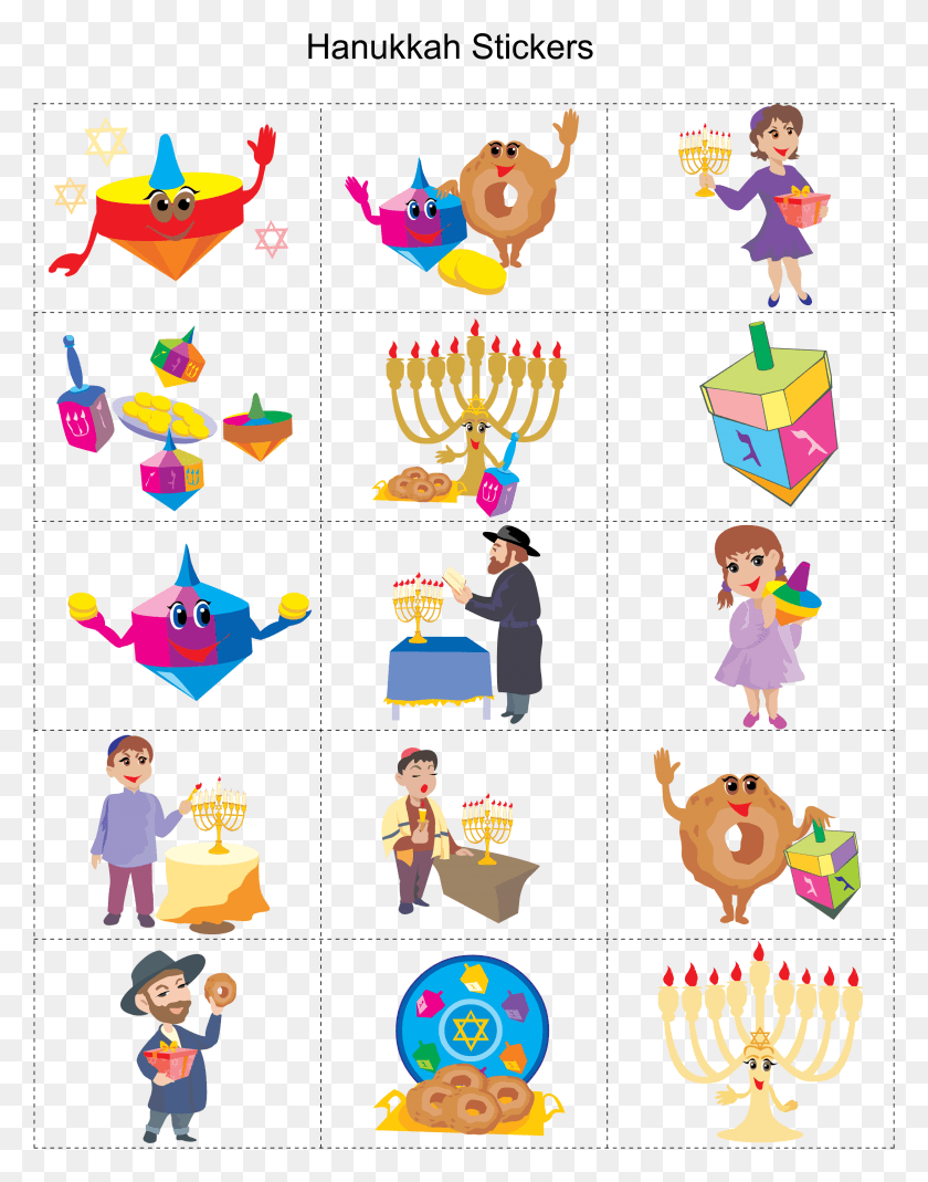 2496x3231 Hanukkah Printable Stickers, Number, Symbol, Text Descargar Hd Png