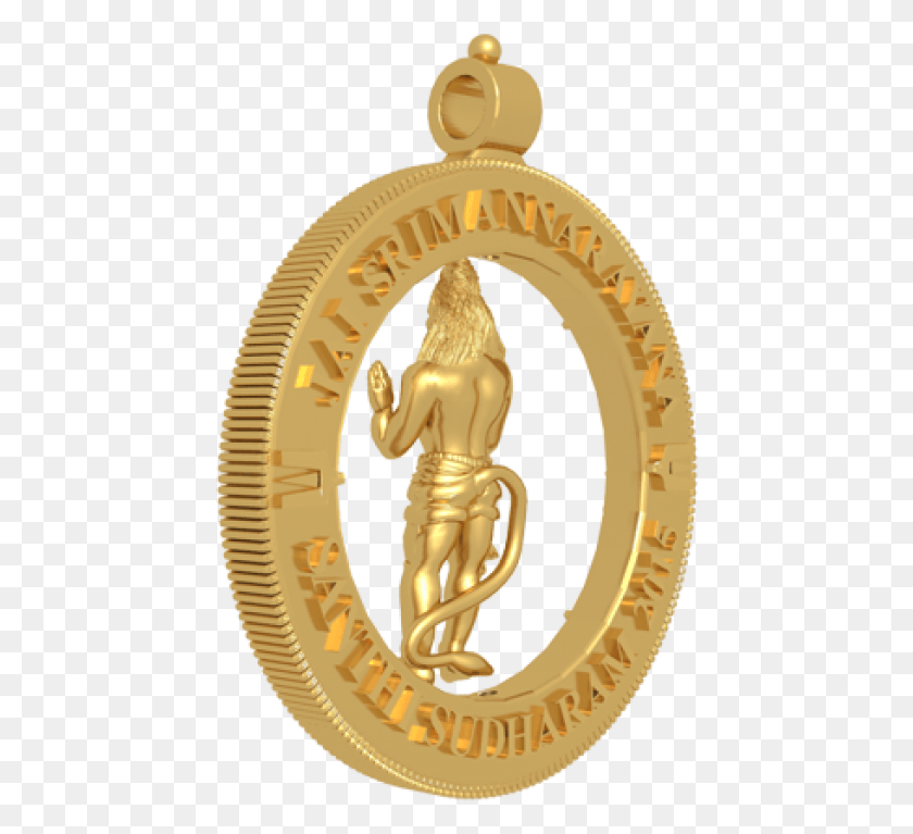 444x707 Descargar Png Hanuman 3D Colgante De Oro Dios Hanuman Medallones, Trofeo, Torre Del Reloj, Torre Hd Png