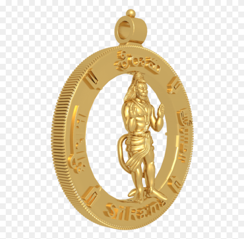 495x763 Hanuman 3d Gold Pendant Pendant, Trophy, Gold Medal HD PNG Download