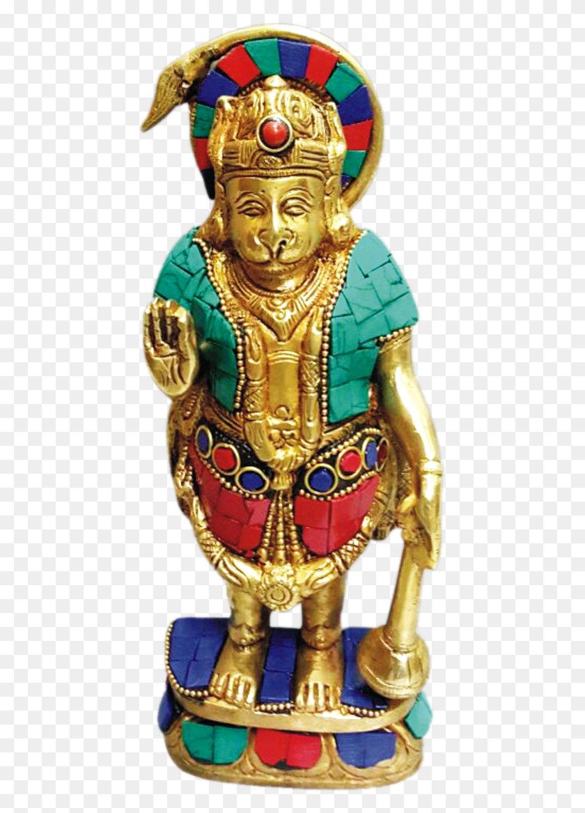 443x1107 Hanuman The Protector Turquoise Stone Work Bronze, Worship, Gold HD PNG Download