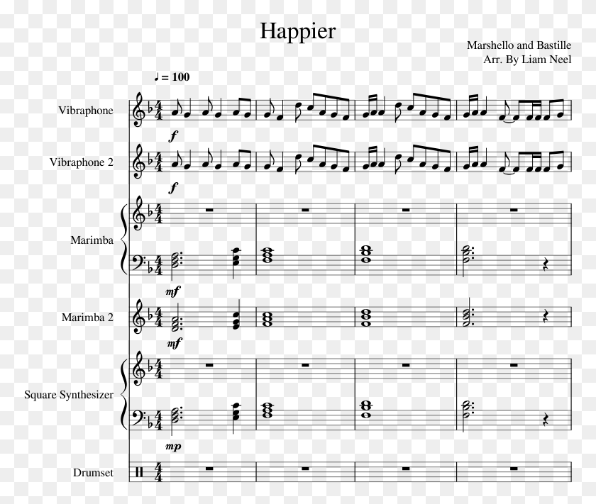 773x651 Happier Marshmello Happier Drum Sheet Music, Gray, World Of Warcraft HD PNG Download