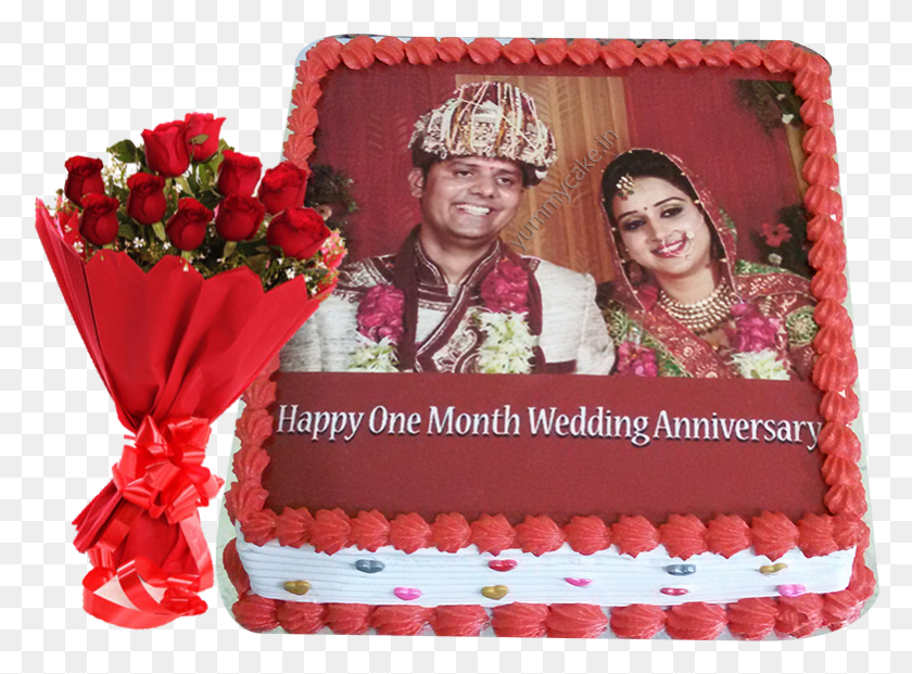 781x562 Happy 1st Wedding Anniversary Cake First Marriage Anniversary Cake, Dessert, Food, Person HD PNG Download