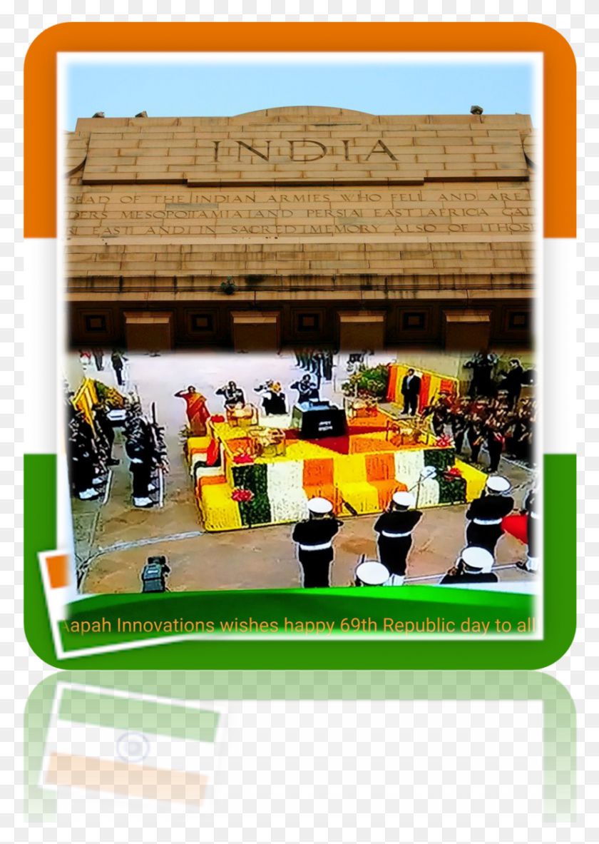 Happy 69th Indian Republic Day India Gate, Person, Crowd, Plant HD PNG Download