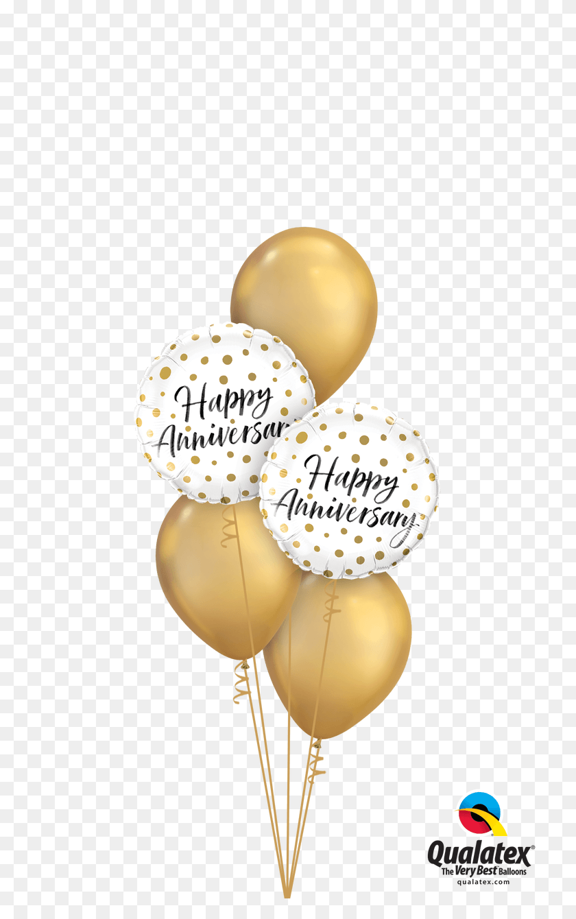 747x1280 Happy Anniversary Gold Chrome Bouquet Party Time Balloon, Ball HD PNG Download