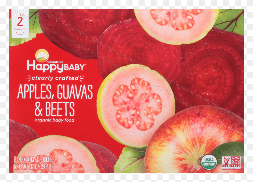 1801x1261 Happy Baby Organics Apples Guavas Amp Beets 4 Oz Guava HD PNG Download