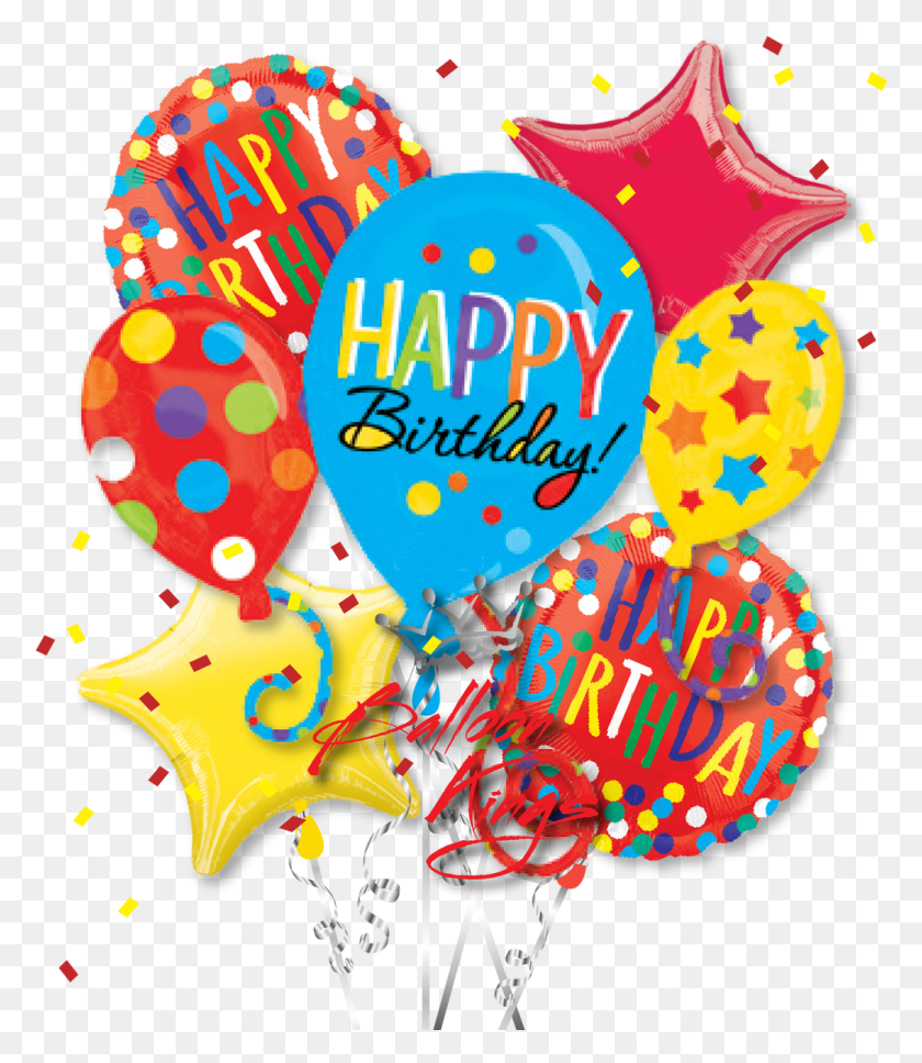 1042x1213 Happy Birthday Balloons Cluster Bouquet Balloon, Ball, Pattern, Paper HD PNG Download