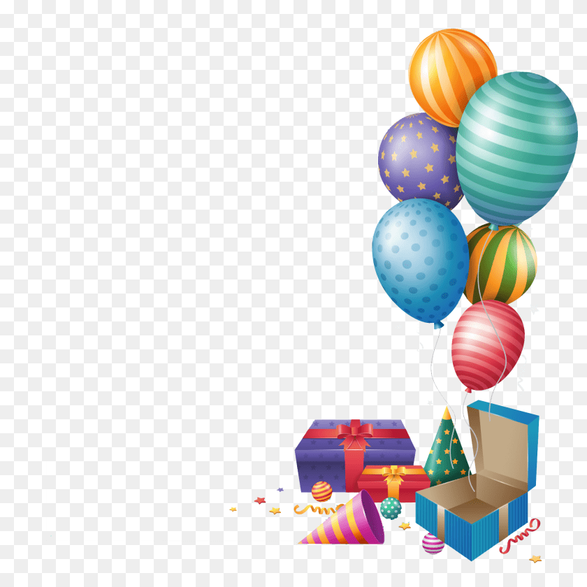 2000x2000 Happy Birthday Balloons Gift Vector Clipart, Balloon, Sphere Sticker PNG