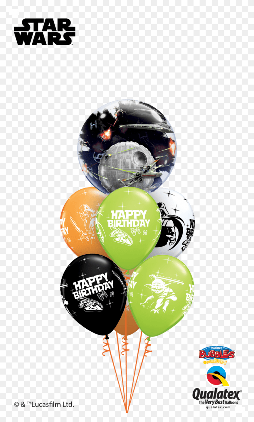 875x1500 Happy Birthday Death Star Star Wars Happy Birthday Balloons, Ball, Helmet, Clothing HD PNG Download