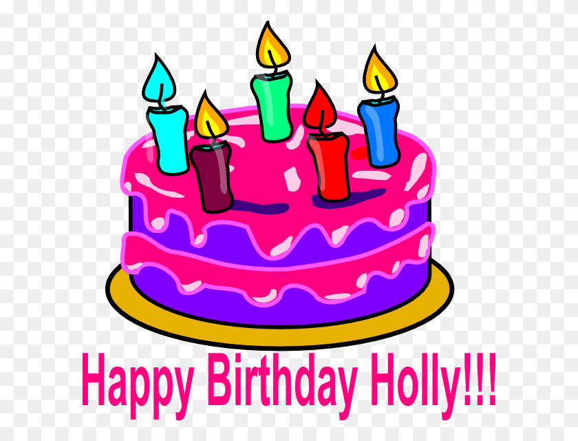 600x580 Happy Birthday Holly Images Photo Birthday Cake Clip Art, Cake, Dessert, Food HD PNG Download
