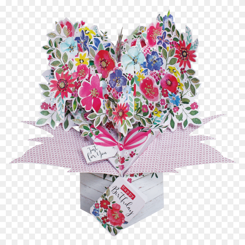 1600x1598 Descargar Pngfeliz Cumpleaños Solo Para Ti Flores Pop Up Saludo, Gráficos, Diseño Floral Hd Png
