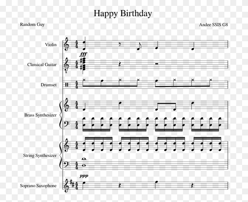 710x626 Happy Birthday Piano Tutorial Sheet Music, Gray, World Of Warcraft HD PNG Download