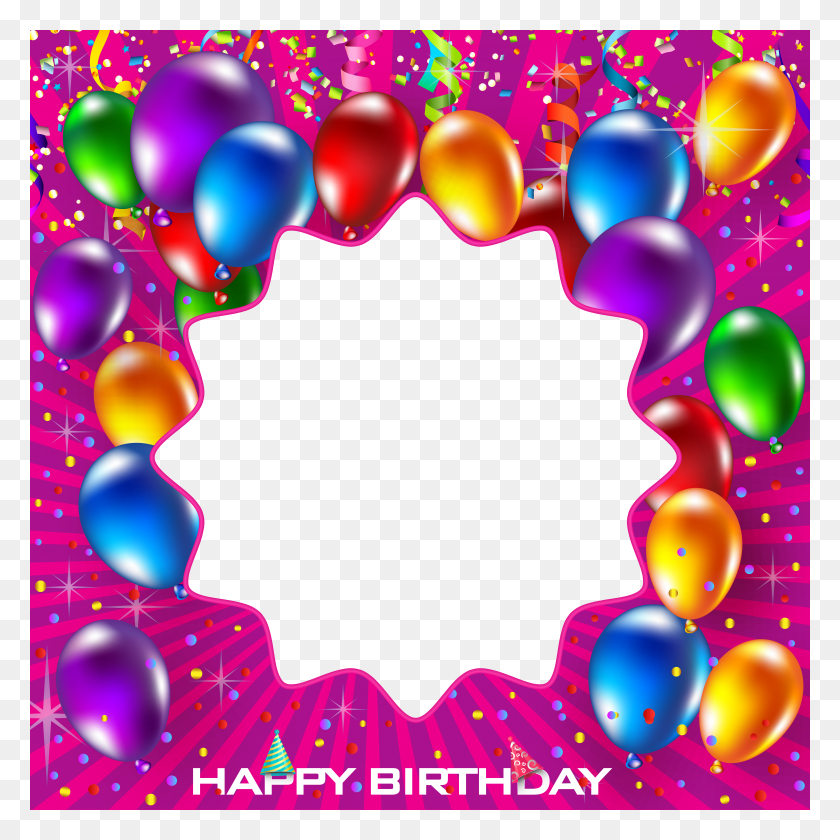 6000x6000 Happy Birthday Pink Frame Frame Transparent Happy Birthday HD PNG Download