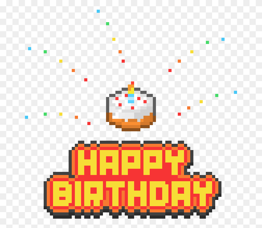 681x671 С Днем Рождения Pixel Art Pixel С Днем Рождения, Pac Man Hd Png Download