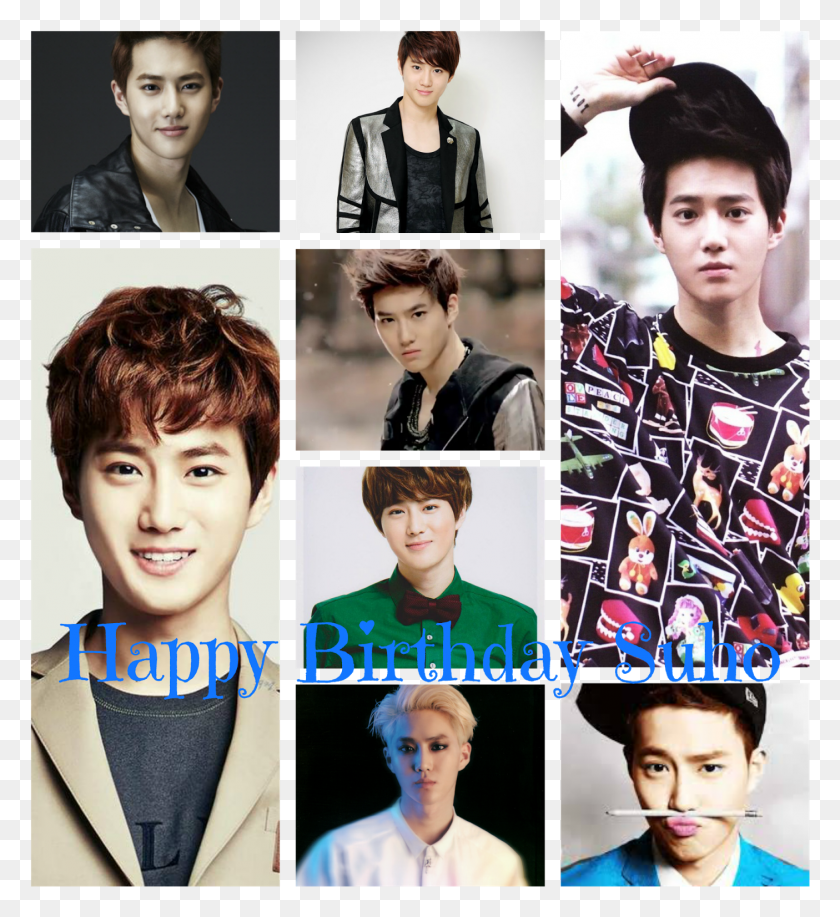 1405x1545 Happy Birthday Suho Temple Of Poseidon, Person, Human, Collage HD PNG Download