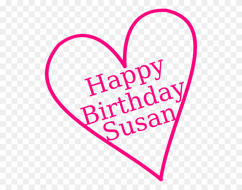 528x599 Happy Birthday Susan Clip Art, Heart, Text, Label HD PNG Download