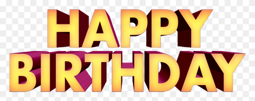 847x297 Happy Birthday Text 3d Free Downloads Poster, Word, Purple, Alphabet HD PNG Download