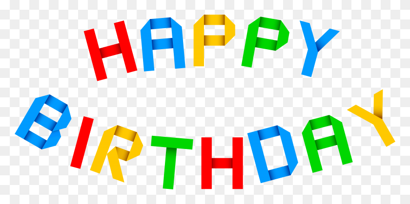 7889x3641 Happy Birthday Transparent Clip Art Image Happy Birthday No Background, Text, Number, Symbol HD PNG Download