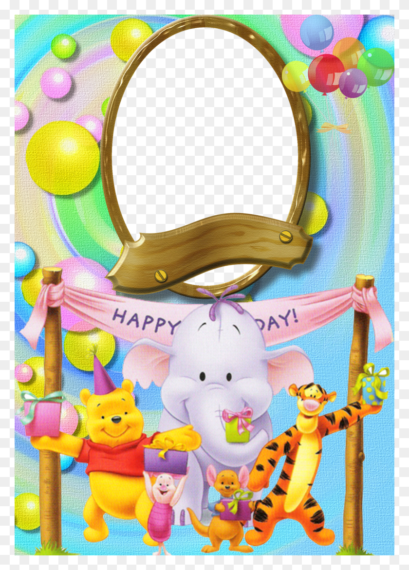 2200x3136 Happy Birthday With Winnie The 1st Birthday Frame HD PNG Download
