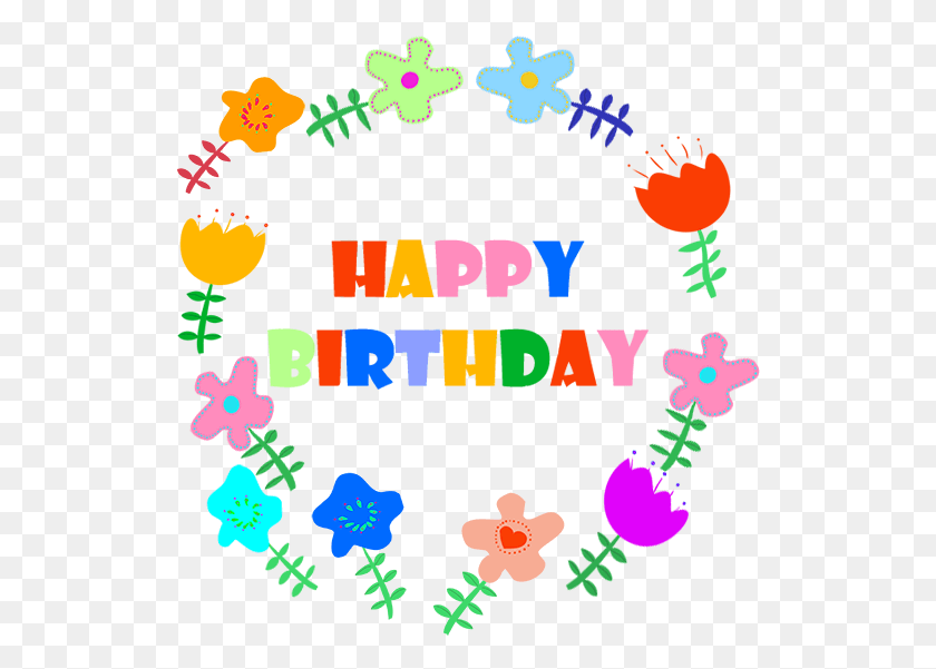 524x541 Happy Birthday Word Clipart, Text, Alphabet, Number HD PNG Download