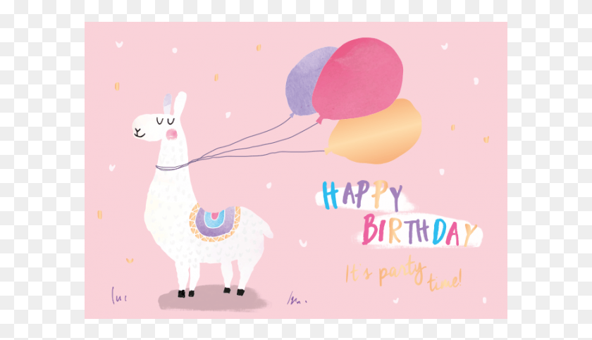 601x423 Happy Birthdaybild1 Llama Clipart Happy Birthday, Balloon, Ball, Mammal HD PNG Download