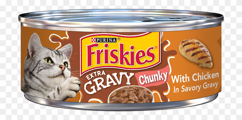 715x358 Happy Cats Friskies Extra Gravy, Консервы, Банка, Алюминий Png Скачать