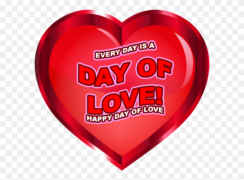 607x563 Happy Day Of Love Heart, Heart, Plectrum HD PNG Download
