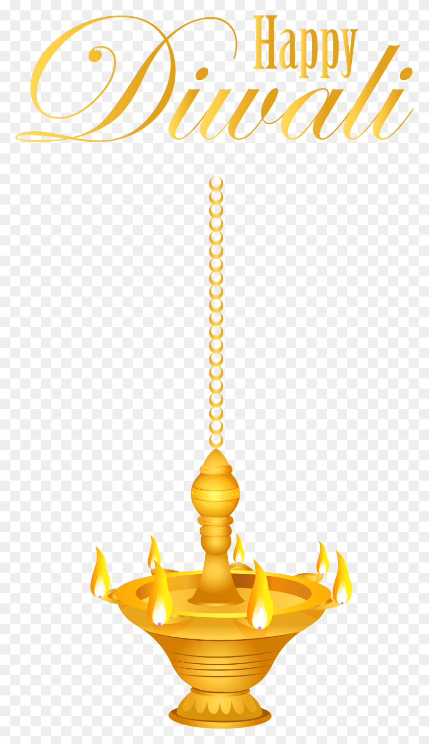 4429x7925 Happy Diwali Hanging Candlestick Clip Art Image Hanging Diya, Lamp, Lighting, Gold HD PNG Download