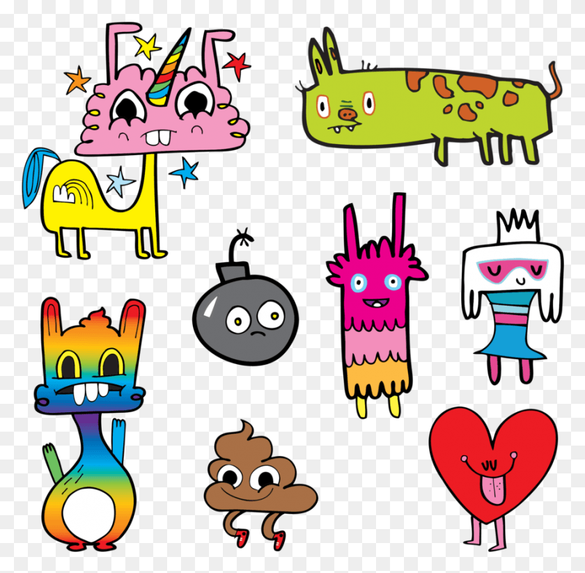 881x862 Happy Doodles, Text, Label, Poster HD PNG Download