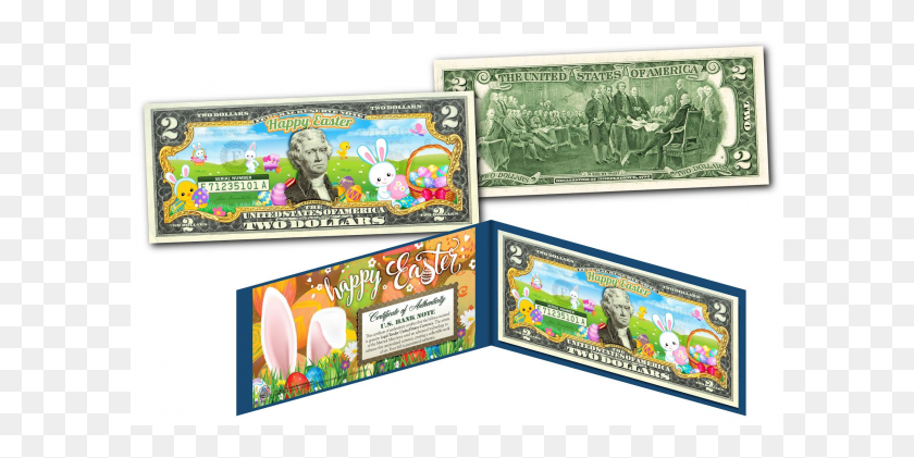 601x361 Happy Easter Bunnies Holiday Colorized Legal Tender Lunar Landing 50th Anniversary, Person, Human, Money HD PNG Download