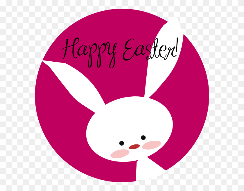 600x600 Happy Easter Bunny Clip Art Happy Easter Bunny Clipart, Text, Label, Graphics HD PNG Download