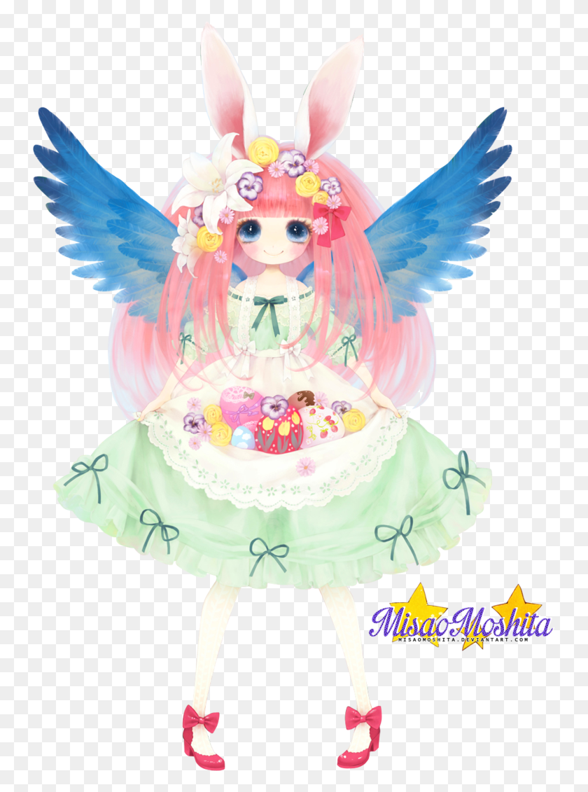 745x1071 Happy Easter Felices Pascuas By Misaomoshita D7e8i38 Illustration, Angel, Archangel HD PNG Download