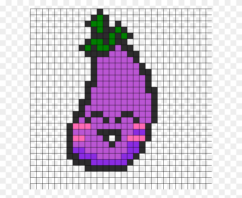 630x630 Happy Eggplant By Jiska On Kandi Patterns Part Of My Mario Christmas Pixel Art, Graphics, Ornament HD PNG Download