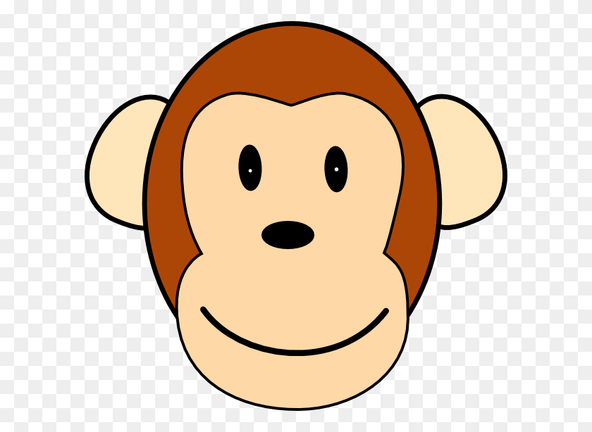 600x554 Happy Face Monkey Svg Clip Arts 600 X 554 Px, Food, Bread, Sweets HD PNG Download