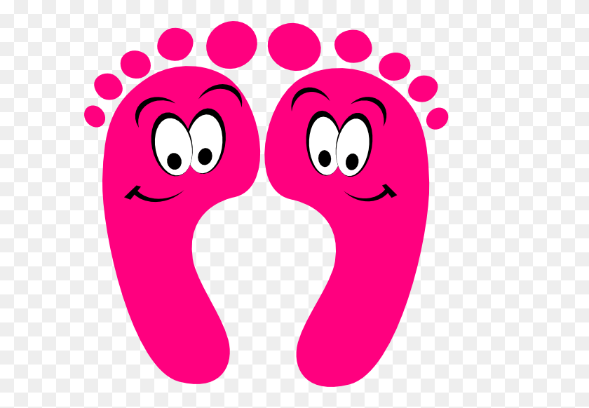 600x522 Happy Feet Clipart Cute Foot Happy Feet Clipart, Footprint, Purple HD PNG Download