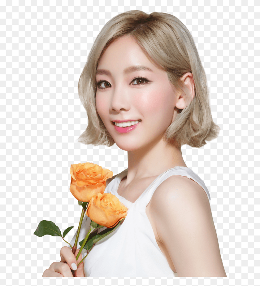 628x863 Фото Счастливой Девушки Taeyeon Nature Republic 2016, Человек, Человек, Цветок Hd Png Скачать