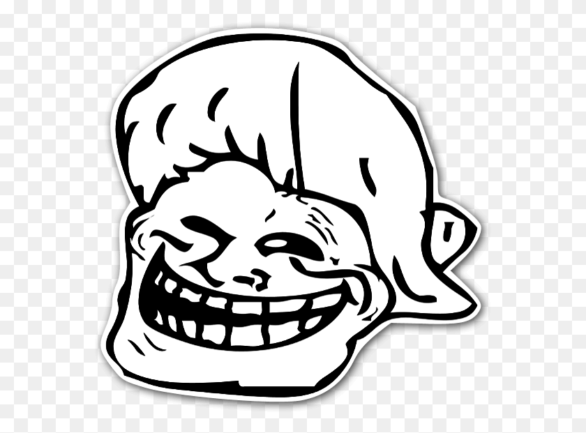 569x561 Happy Hair Anxious Troll Face, Clothing, Apparel, Helmet HD PNG Download