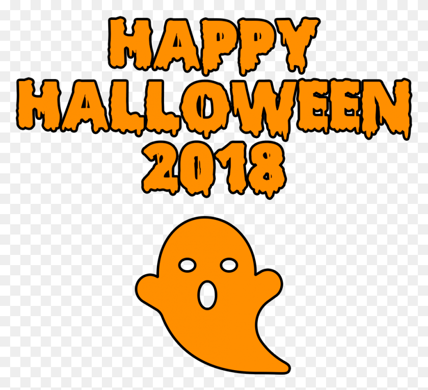 954x863 Descargar Png Happy Halloween 2018 Scary Ghost Bloody Font Feliz Halloween 2018, Cartel, Publicidad, Texto Hd Png