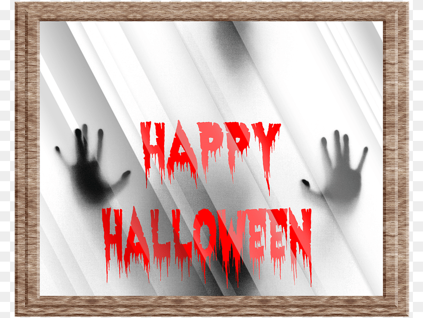 789x632 Happy Halloween Glass Hands Blood Scary Horror Sign Language, Body Part, Finger, Hand, Person Clipart PNG