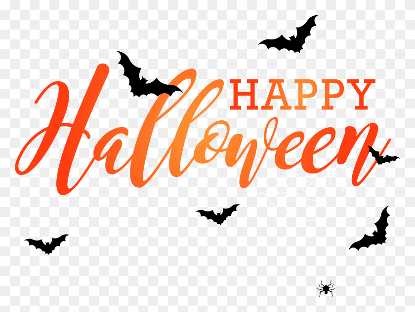 7859x5780 Happy Halloween Images, Text, Calligraphy, Handwriting HD PNG Download