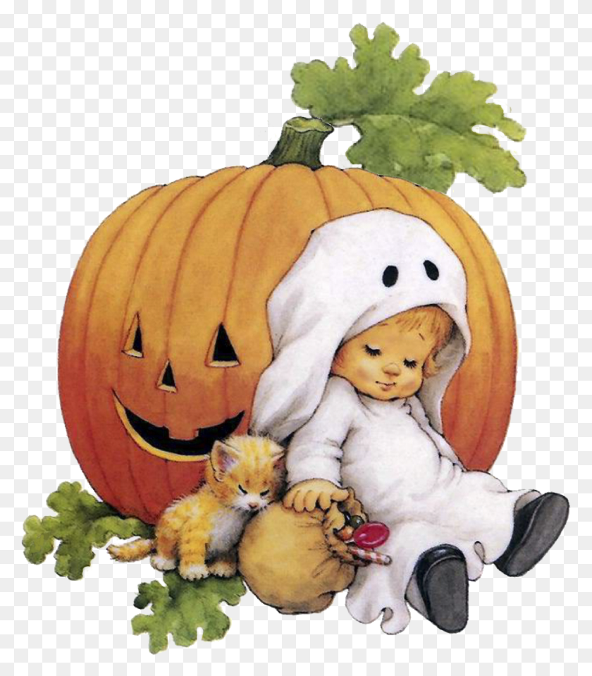 2981x3439 Descargar Png Feliz Halloween Ruth Morehead Precious Moments Halloween, Planta, Calabaza, Vegetal Hd Png