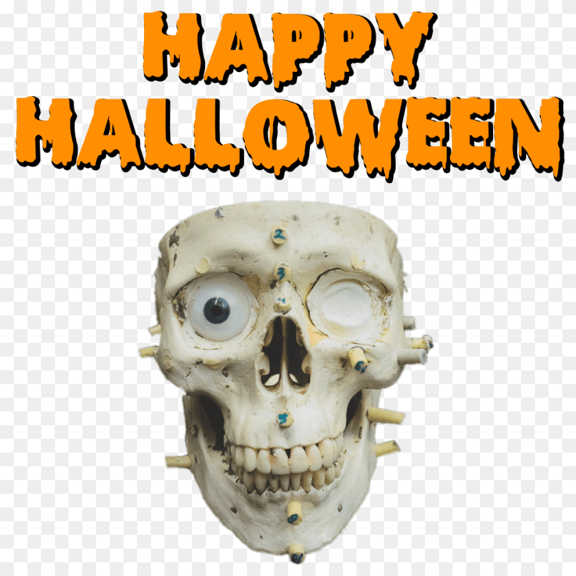 1000x1000 Happy Halloween Skull Transparent, Face, Head, Person PNG