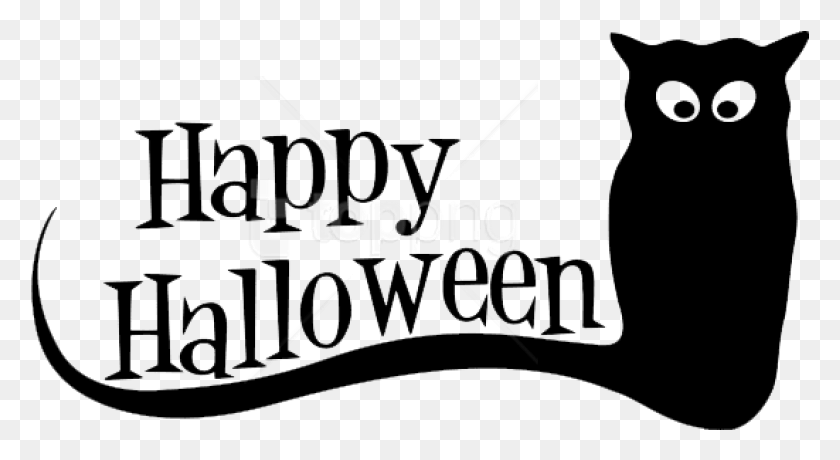 779x400 Happy Halloween Text P Images Background Happy Halloween Black And White Clip Art, Alphabet, Leisure Activities, Crowd HD PNG Download