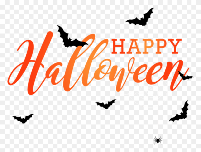 837x618 Happy Halloween With Bats Images Background Happy Halloween Images, Text, Calligraphy, Handwriting HD PNG Download