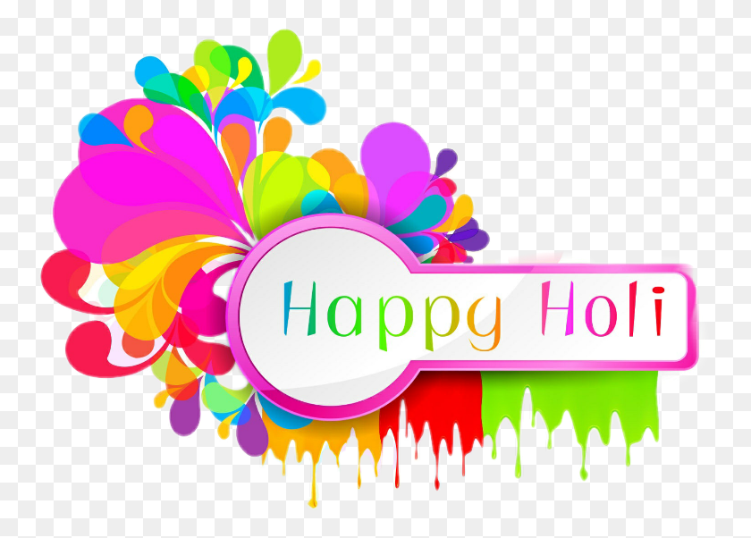 755x542 Happy Holi Images Happy Holi Image, Графика, Цветочный Дизайн Hd Png Download