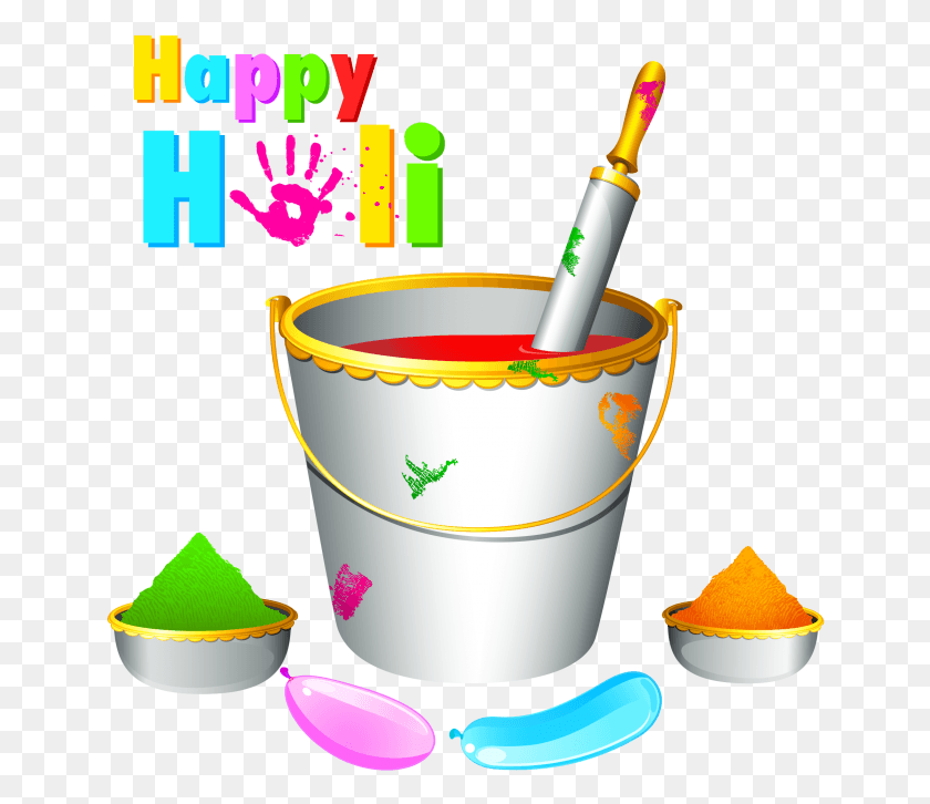 650x666 Happy Holi Photo 2017, Bucket Hd Png Скачать