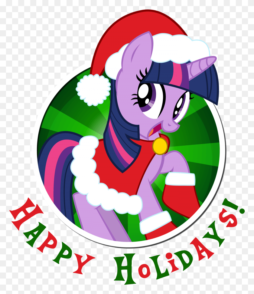 1430x1671 Happy Holiday My Little Pony Сумерки Рождество, Графика, Текст Hd Png Скачать