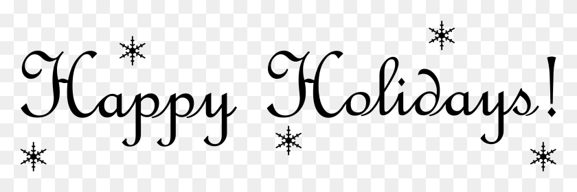 3312x936 Happy Holidays Clip Art Black And White, Symbol, Text, Logo HD PNG Download