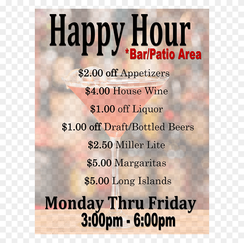 600x776 Happy Hour Specials Poster, Cocktail, Alcohol, Beverage HD PNG Download