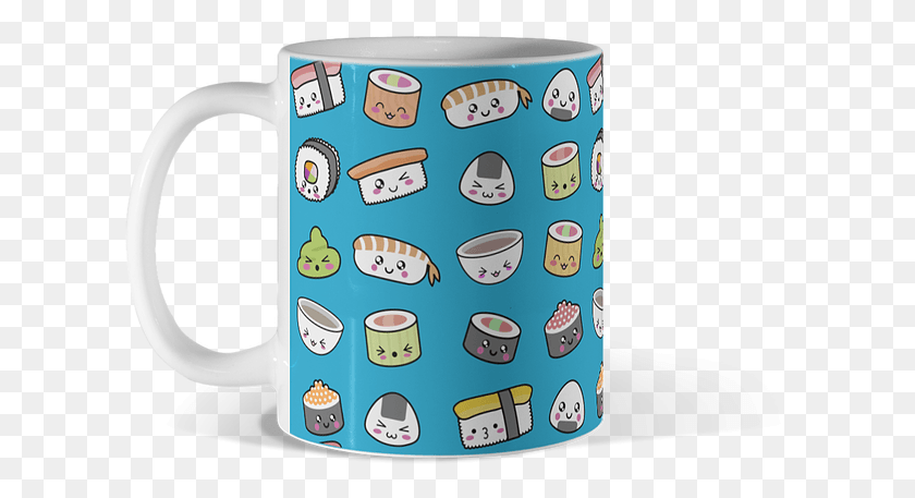 616x397 Happy Kawaii Sushi Pattern Coffee Cup, Appliance, Text, Cup HD PNG Download